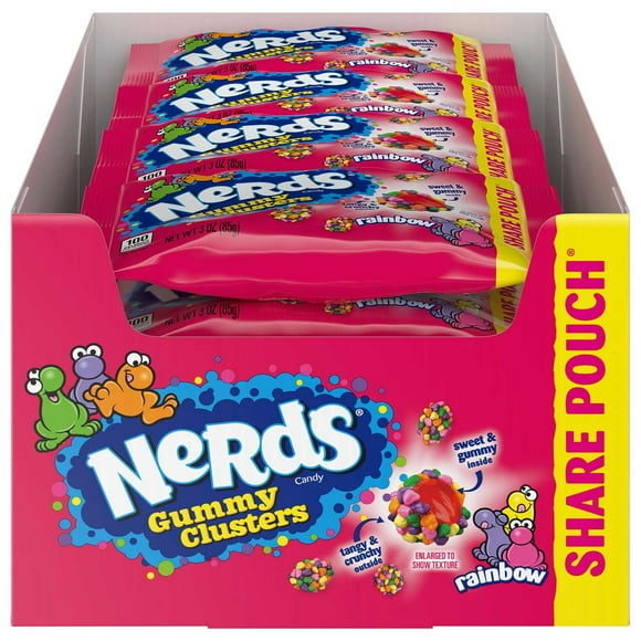 Nerds Gummy Clusters Candy, Share Size, 3 oz., 12 pk.