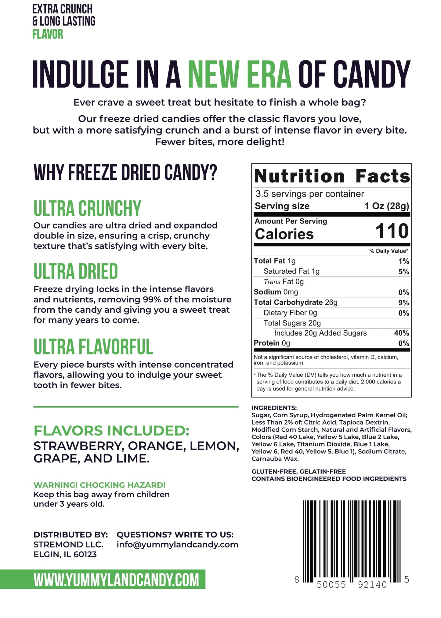 Freeze Dried Sour Rainbow Crunchies Candy - 3.5 oz