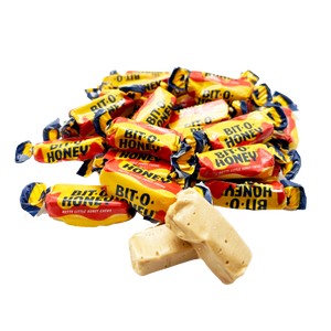 Bit-O-Honey Candy, Bulk Bag – Individually Wrapped Honey Taffy Candy with Almond Bits, Classic Chewy Retro Candy for Parties