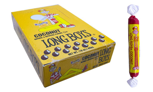Long Boys Original Original Caramel Candy Bars 48 Count Box – Classic Chewy Caramel Treats, Individually Wrapped Retro Candy for Parties, Concessions & Snack Displays