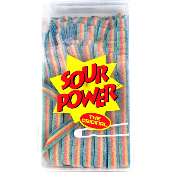 Sour Power Quattro Rainbow Candy Belts, 2.5 LB Bulk Tub