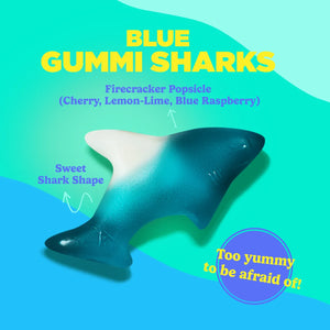 Blue Raspberry Shark Gummies Bulk Bag – Soft Fruity Candy Treats
