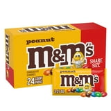 M&M'S Peanut Milk Chocolate Candy, Share Size, 3.27 oz., 24 pk.