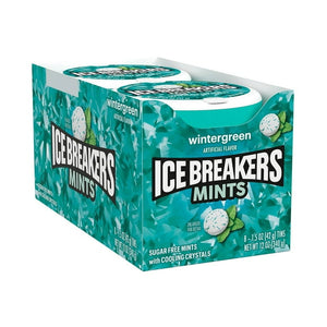 ICE BREAKERS Wintergreen Sugar Free Breath Mints, 1.5 oz., 8 pk.