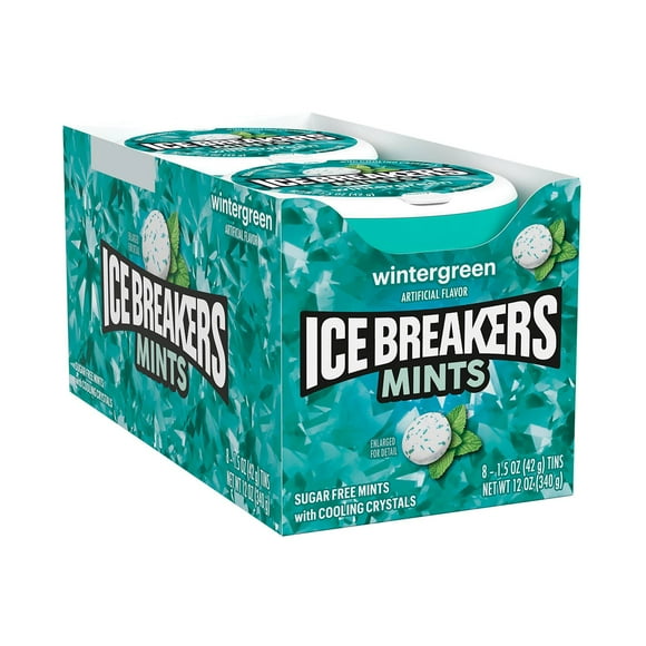 ICE BREAKERS Wintergreen Sugar Free Breath Mints, 1.5 oz., 8 pk.