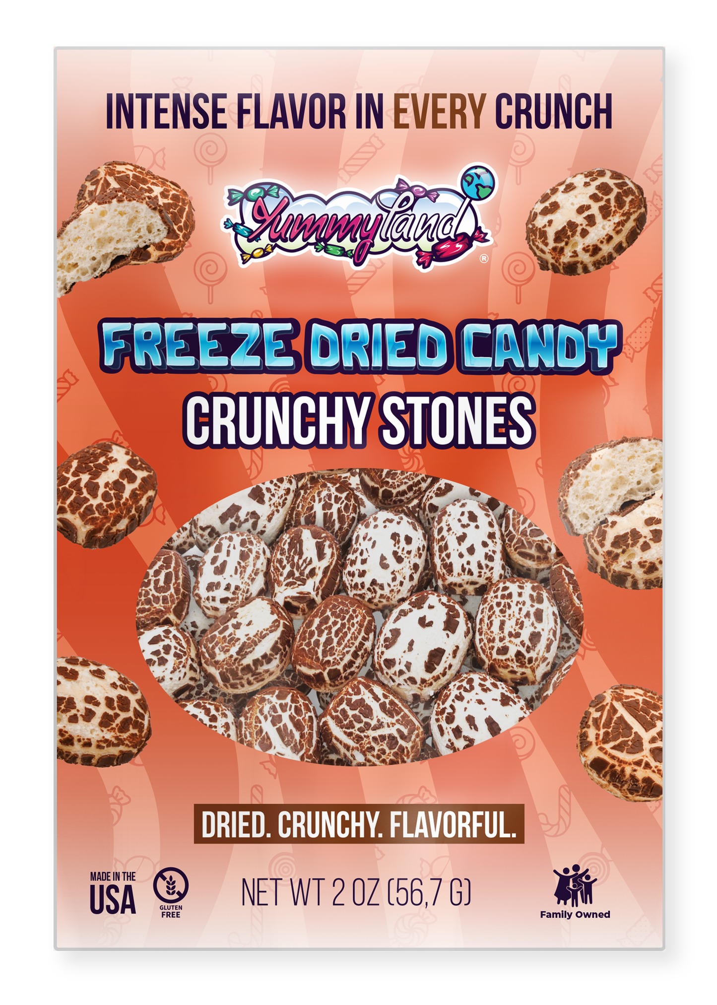 Freeze Dried Crunchy Stones Candy - 2 oz