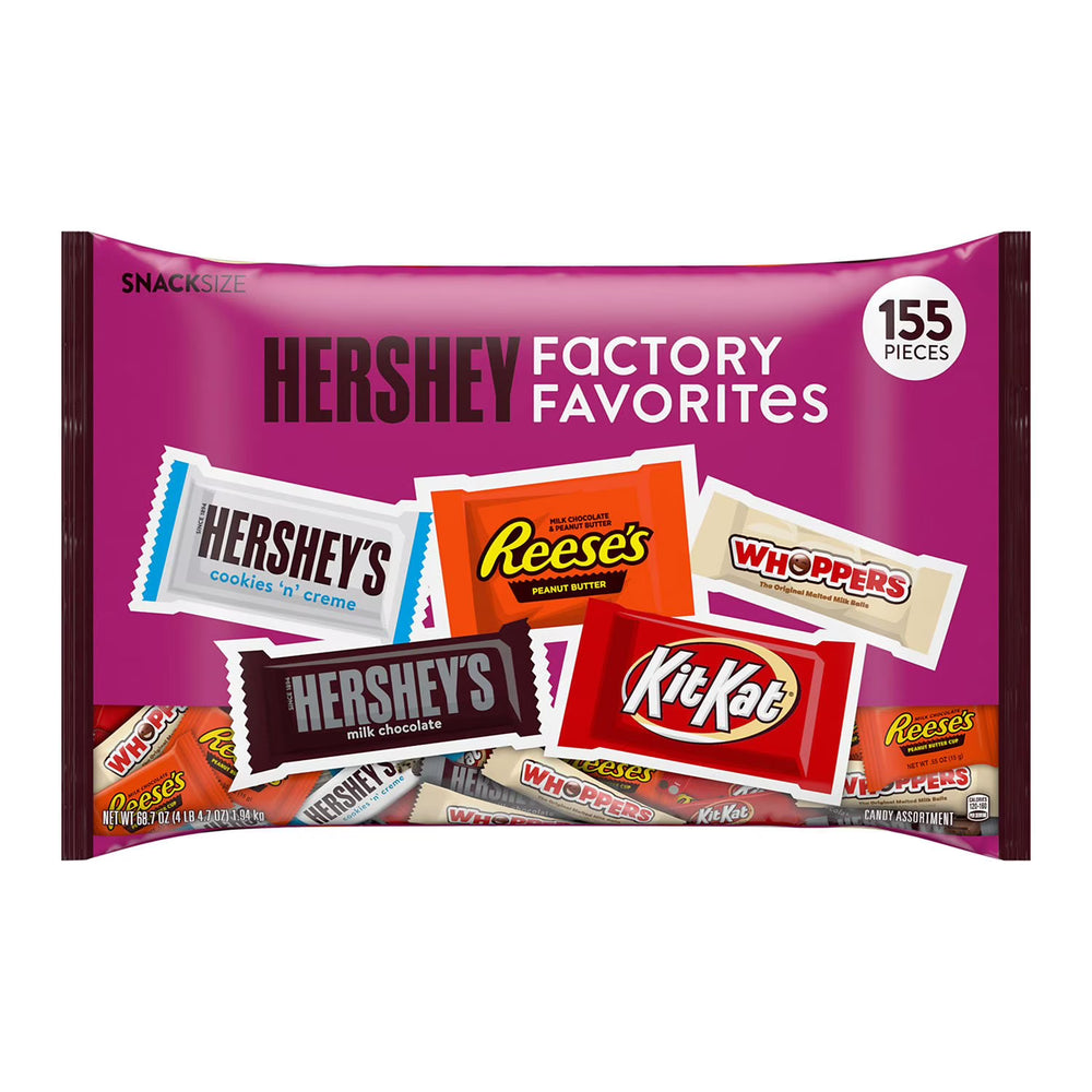 HERSHEY'S Assorted Chocolate Factory Favorites Snack Size Candy, 155 pcs. Hershey's