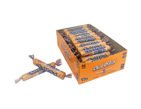 Chick-O-Stick Peanut Butter Coconut Dessert Candy, 48-Count Box (0.36 Oz Each) – Crunchy Peanut Butter Candy Sticks, Coconut Flavored Retro Candy, Individually Wrapped Treats