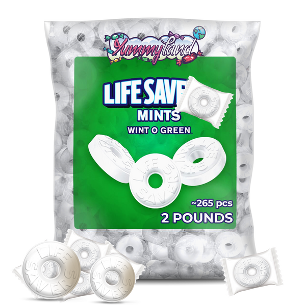 Wint-O-Green Mints – 2 LB Bulk Bag (Approx. 265 Pieces) Fresh Wintergreen Hard Candy, Individually Wrapped