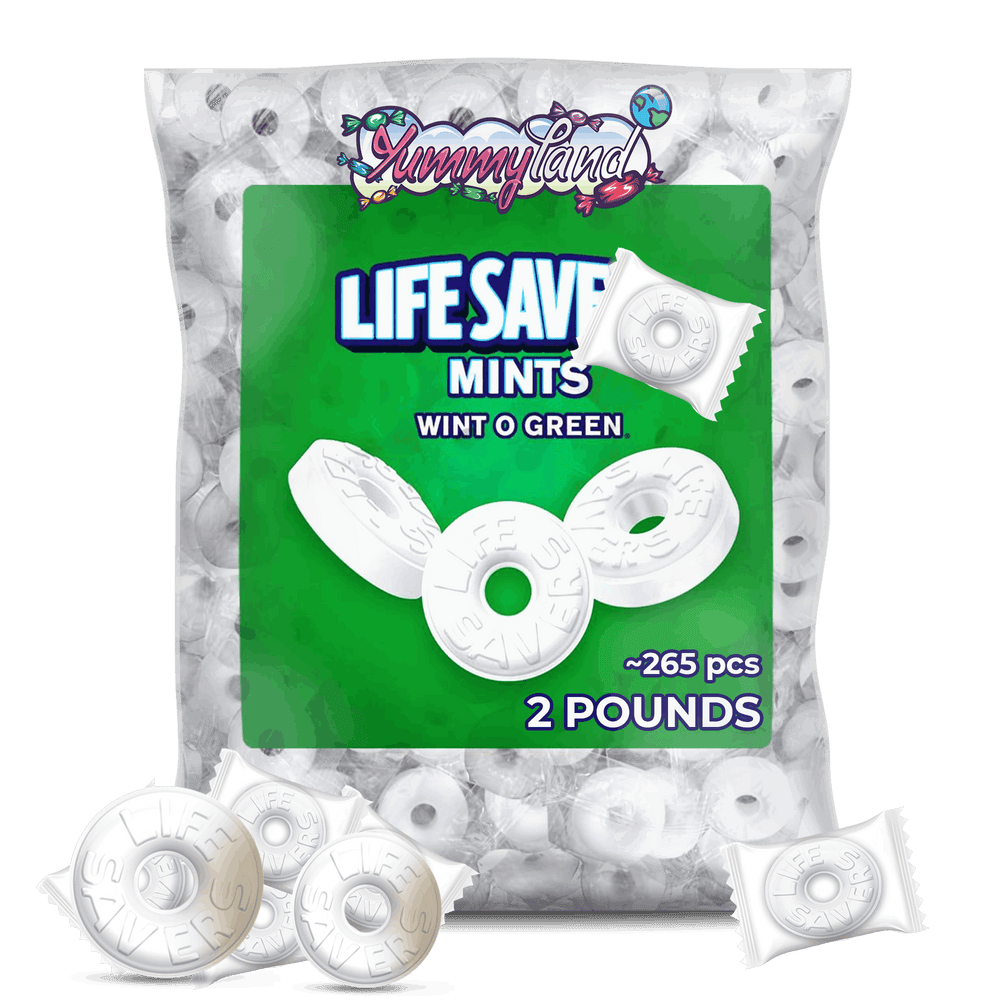 Wint-O-Green Mints – 2 LB Bulk Bag (Approx. 265 Pieces) Fresh Wintergreen Hard Candy, Individually Wrapped