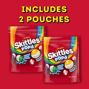 Skittles Pop'd Originals Freeze Dried, Resealable Candy, 5.5 oz, 2 pk. Mars