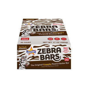 Atkinson's Zebra Bars Peanut Butter Zebra Bars, 36 Count Box – Crispy Peanut Butter Candy Bars, Individually Wrapped Retro Candy Treats, 0.7 Oz Bars