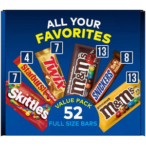 Mars Fundraiser Variety Pack Candy Bars, Full Size, 52 pk.