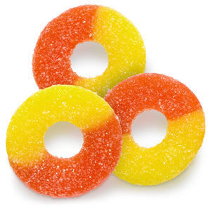 Gummi Peach Rings Gummi Peach Rings Candy – Soft & Chewy Peach Flavored Gummies, Sweet Fruity Candy Rings