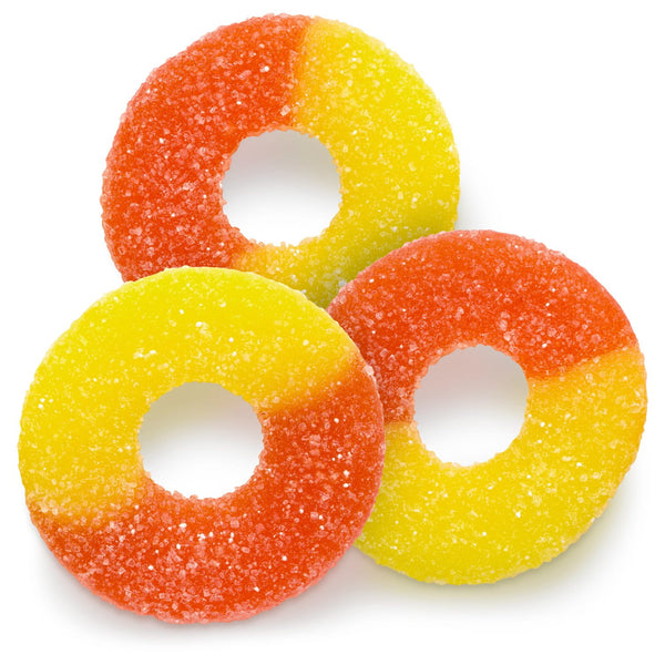 Gummi Peach Rings Gummi Peach Rings Candy – Soft & Chewy Peach Flavored Gummies, Sweet Fruity Candy Rings
