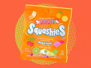 Smarties Squashies (Pack Of 3) Mixed Fruit Foam Marshmallows Gummies Candy Gluten Free Gummy Candy Bulk Peanut Free Perfect for Birthday & Holiday Party Favors