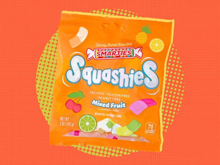 Smarties Squashies Raspberry-Cream & Mixed Fruit Soft Foam Gummies – 2-Pack Variety, Gluten-Free & Peanut-Free Candy Smarties
