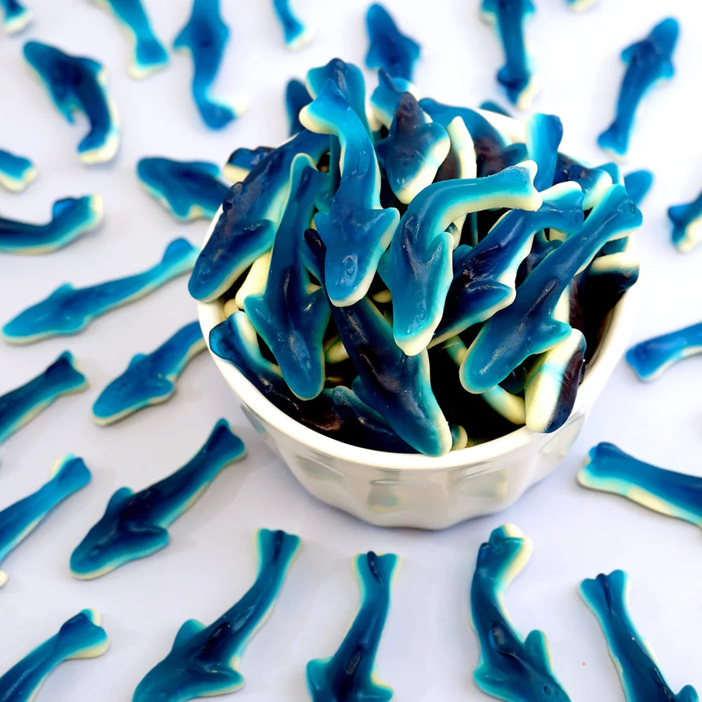 Blue Raspberry Shark Gummies Bulk Bag – Soft Fruity Candy Treats