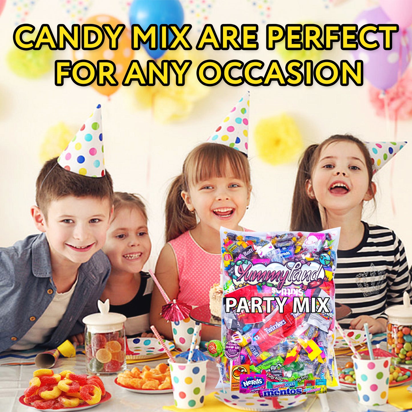 Assorted Candy Mix Bulk Bag Variety Pack, Party Candy Mix for Everyone - Fun Size, Individually Wrapped Minis Candy - 4.5 LBS