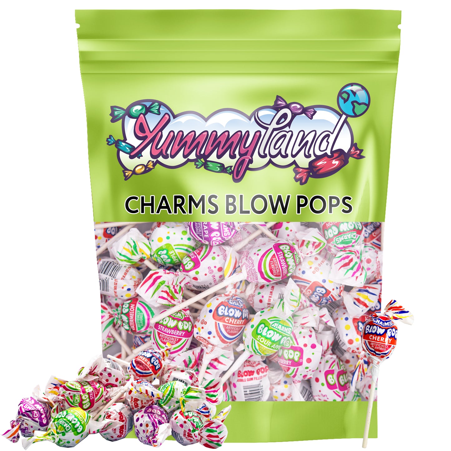 Assorted Charms Blow Pops, Original Size Lollipops - 2 LBs