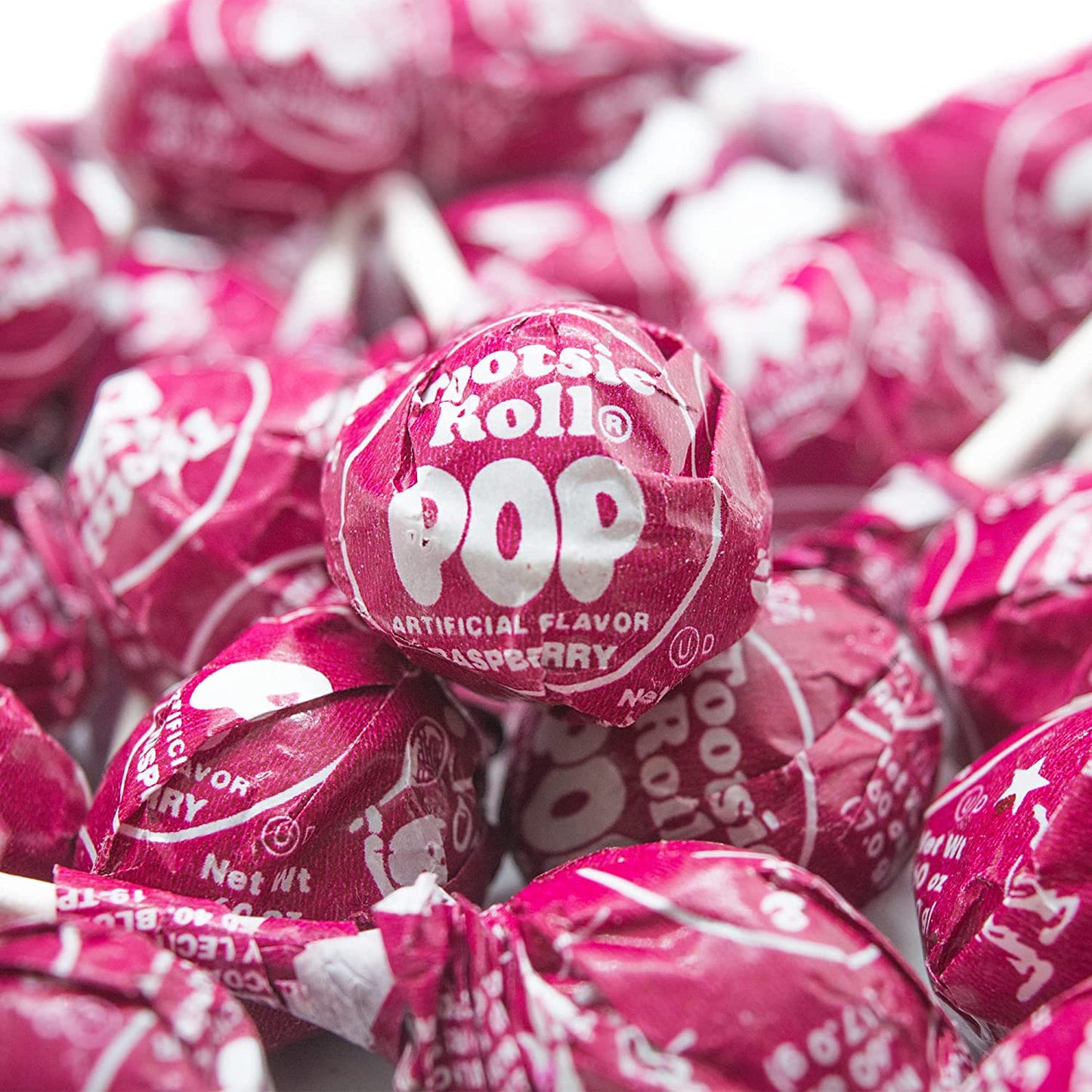 Red Raspberry Tootsie Pops (Approx. 45 Count), Original Size Tootsie Roll Pops Suckers - 2 LBS