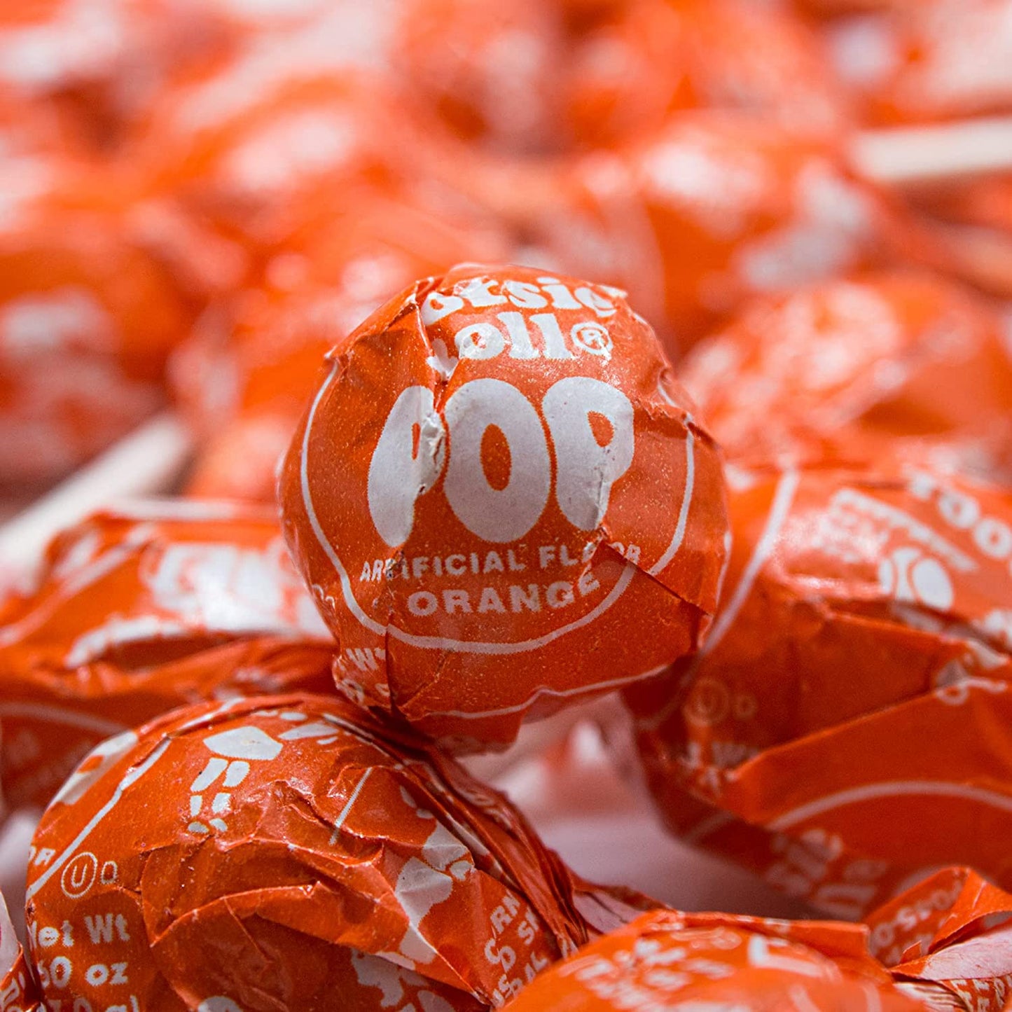 Orange Tootsie Pops (Approx. 45 Count), Original Size Tootsie Roll Pops Suckers - 2 LBS