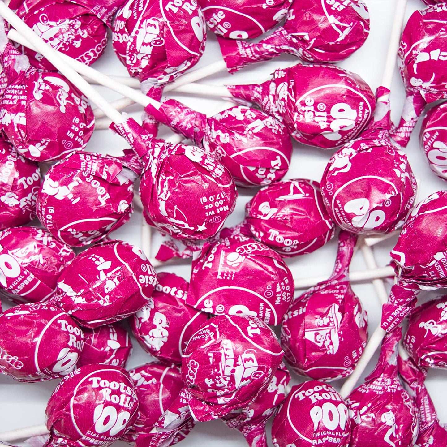 Red Raspberry Tootsie Pops (Approx. 45 Count), Original Size Tootsie Roll Pops Suckers - 2 LBS