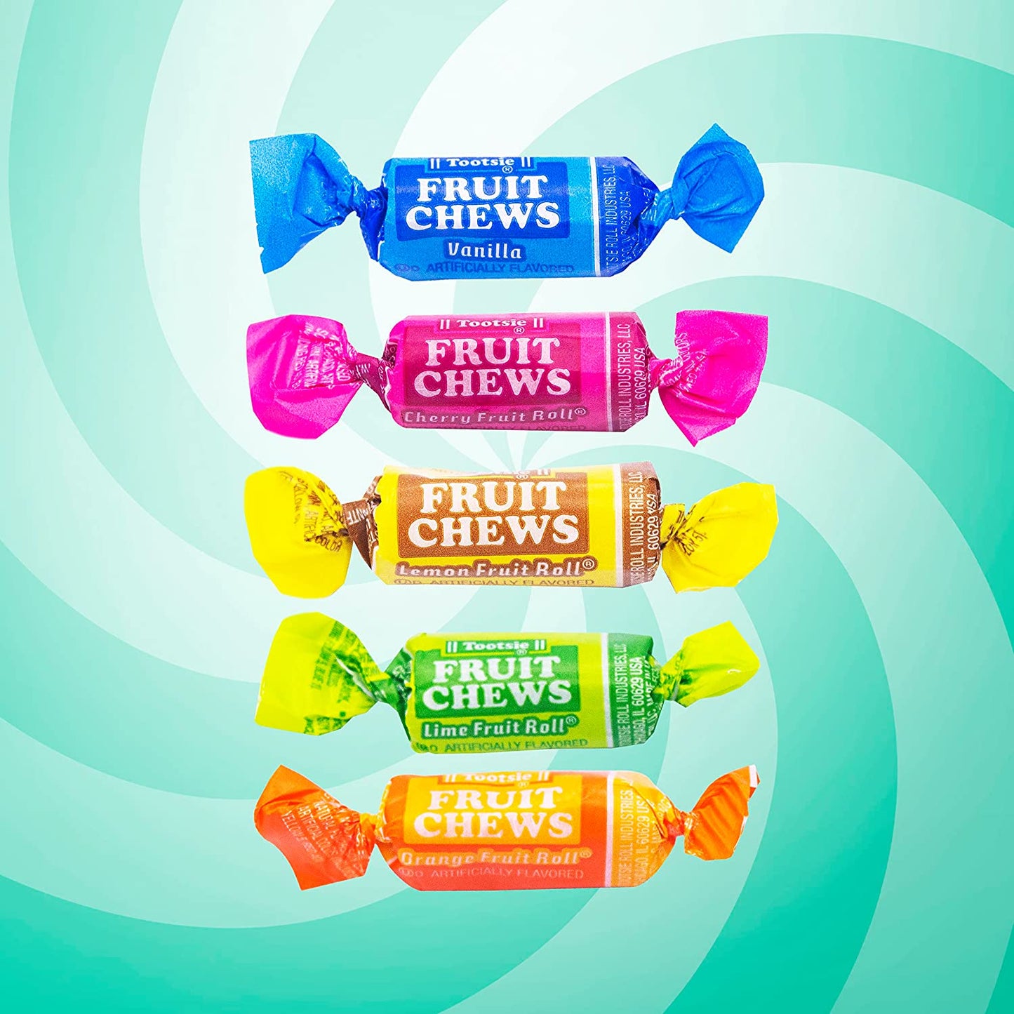 Tootsie Roll Fruit Chews Assorted Flavors Candy, Individually Wrapped Chewy Taffy Candy