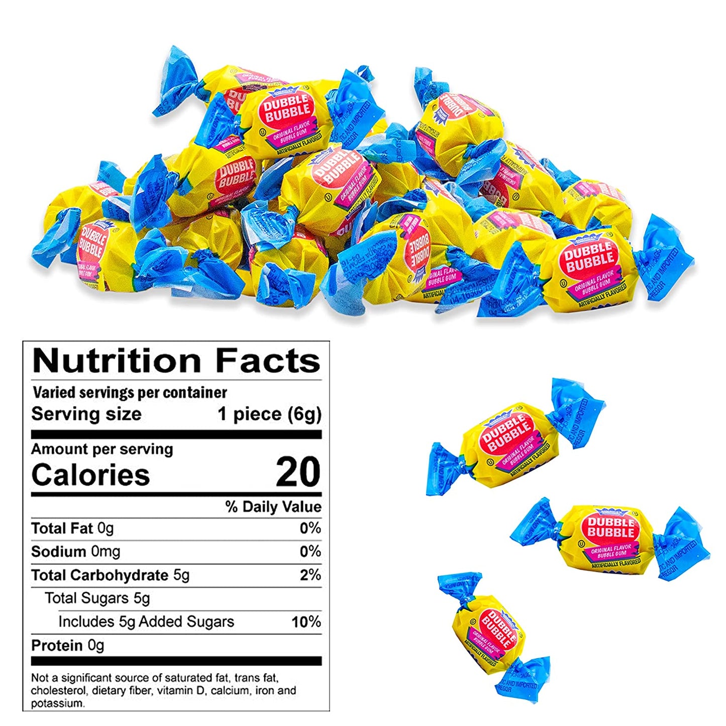 Dubble Bubble – Original Twist Wrapped Dubble Bubble Gum - 2 LBS