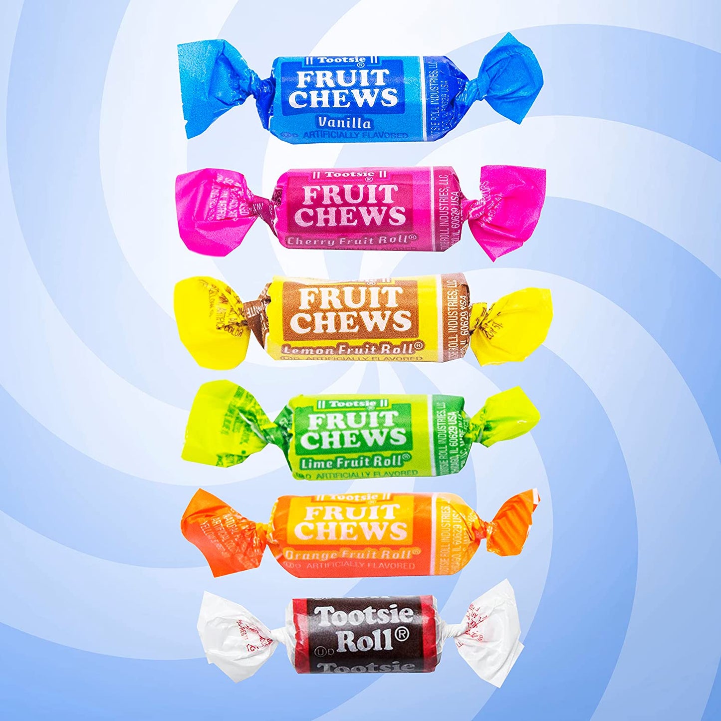 Tootsie Roll Taffy Mix - Tootsie Rolls Chocolate & Fruit Chews Assorted Mix, Individually Wrapped Bulk Candy