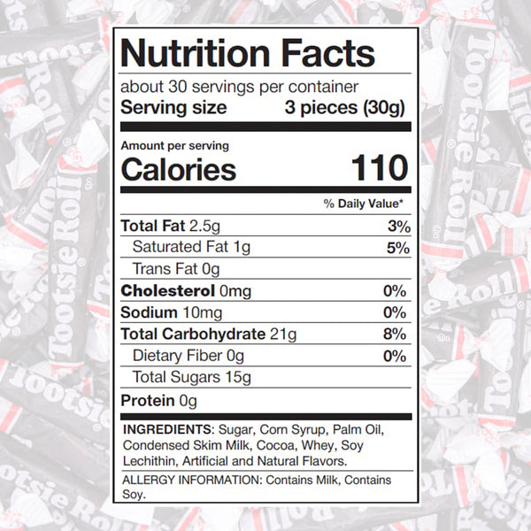 Tootsie Roll Juniors Long Chocolate Candy Individually Wrapped Chewy Taffy Candy